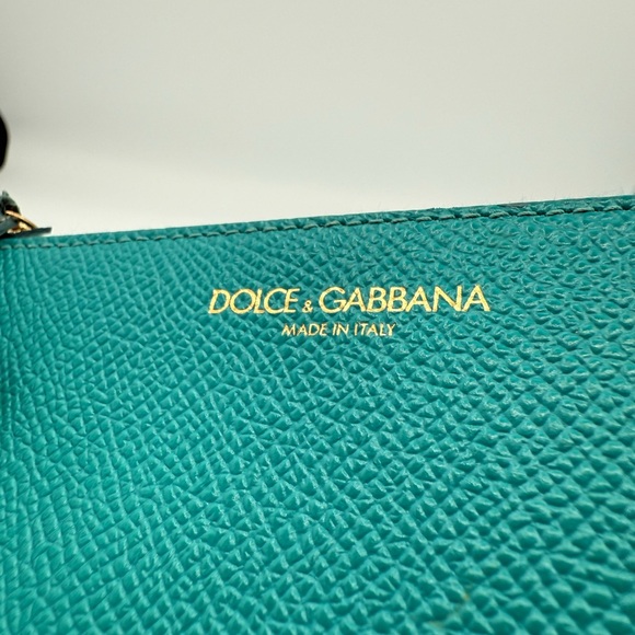 Dolce & Gabbana Turquoise Leather Wristlet - Picture 2 of 6